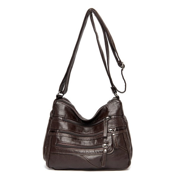 Multi Pocket Designer Casual Soft Leather Shoulder Bag Mssza