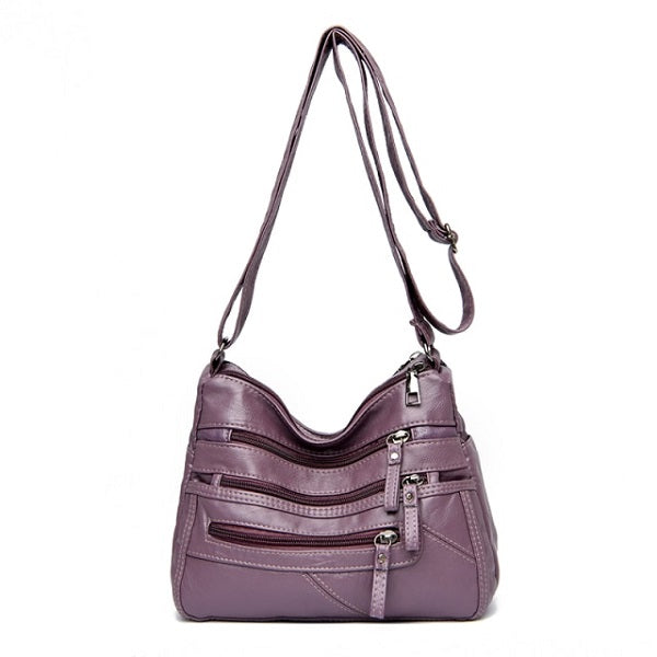 Multi Pocket Designer Casual Soft Leather Shoulder Bag Mssza