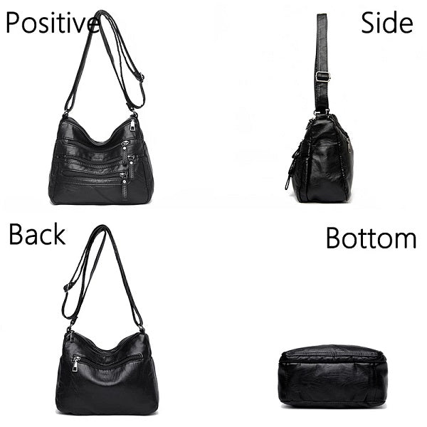 Multi Pocket Designer Casual Soft Leather Shoulder Bag Mssza
