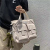 Multi Pocket Nylon Messenger Preppy Canvas Waterproof Shoulder Handbag Mssza