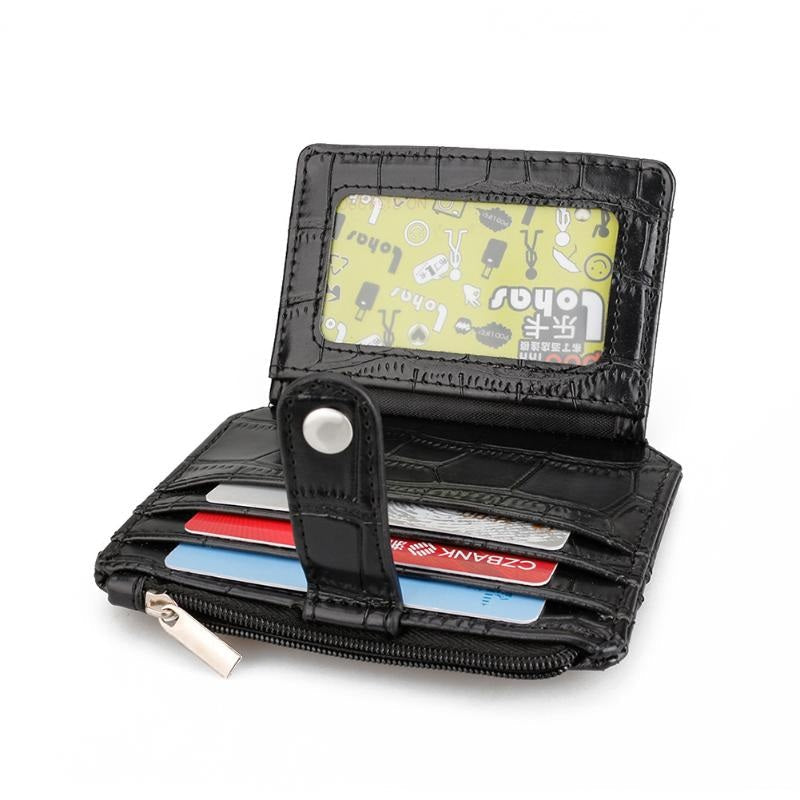 Multi-function Solid PU Leather Short Clutch Wallet Mssza