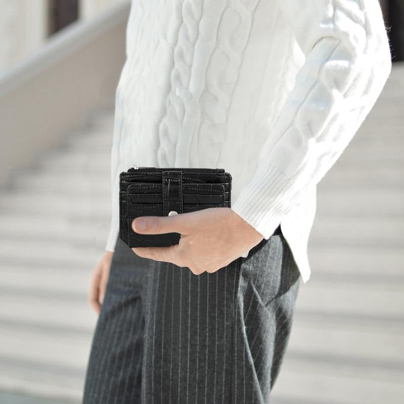 Multi-function Solid PU Leather Short Clutch Wallet Mssza