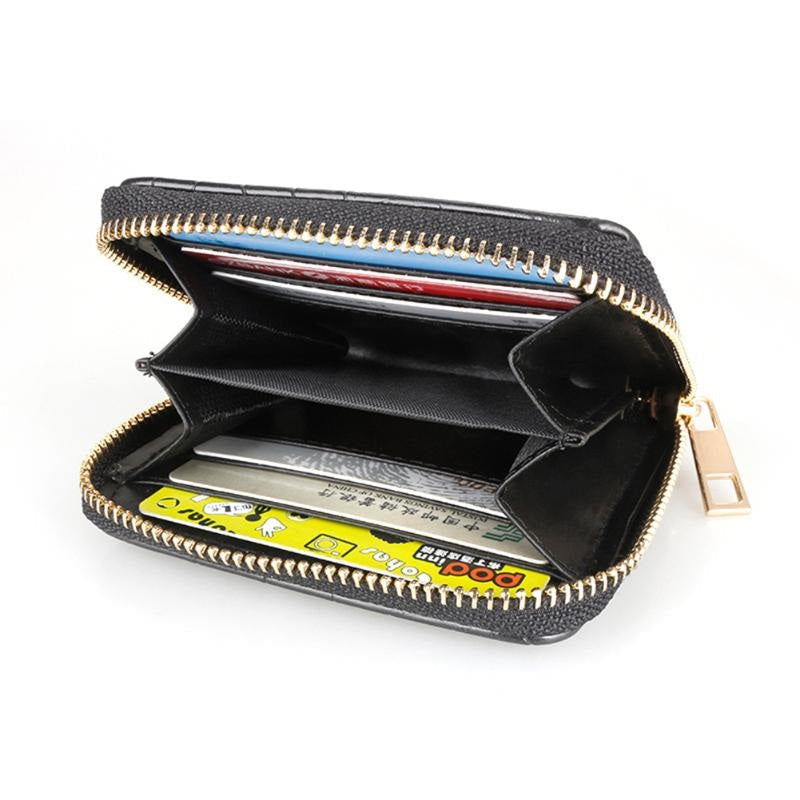 Multi-function Solid PU Leather Short Zipper Wallet Mssza