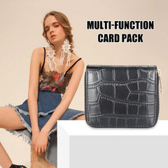 Multi-function Solid PU Leather Short Zipper Wallet Mssza
