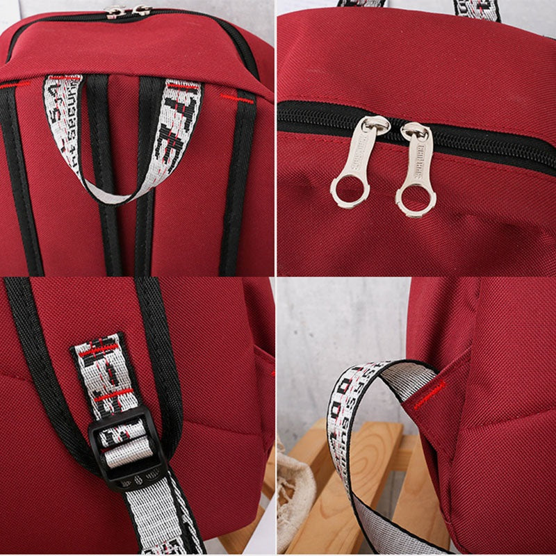 Multifunction USB Charging Backpack 4PCS School Bag Mssza