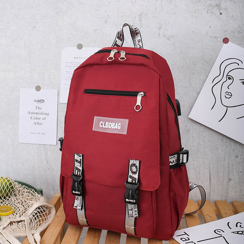 Multifunction USB Charging Backpack 4PCS School Bag Mssza