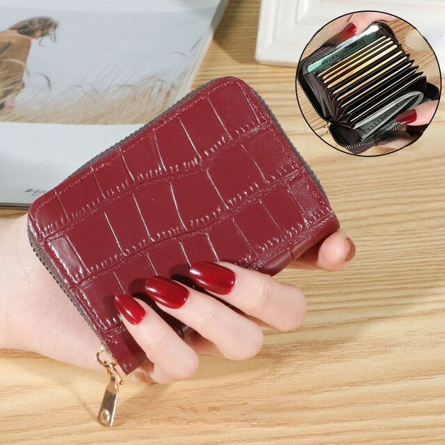 Multiple Card Slots Zipper PU Short Wallet Mssza