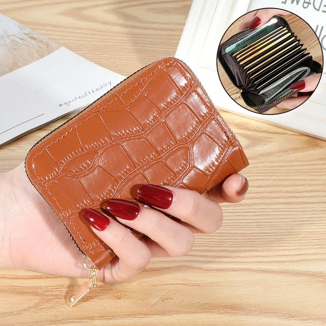 Multiple Card Slots Zipper PU Short Wallet Mssza