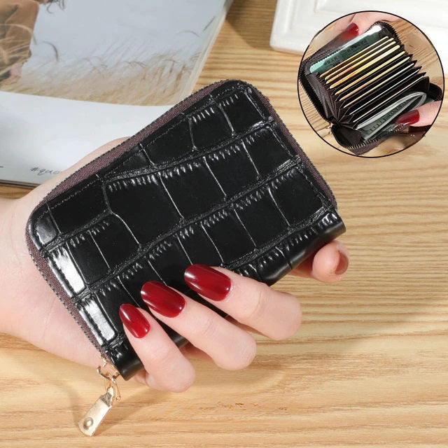 Multiple Card Slots Zipper PU Short Wallet Mssza