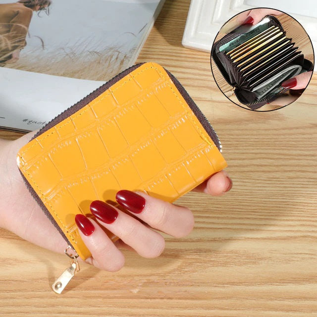 Multiple Card Slots Zipper PU Short Wallet Mssza