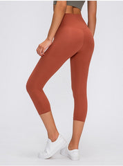 Naked-Feels Plain Running Sport Cropped Pants Mssza
