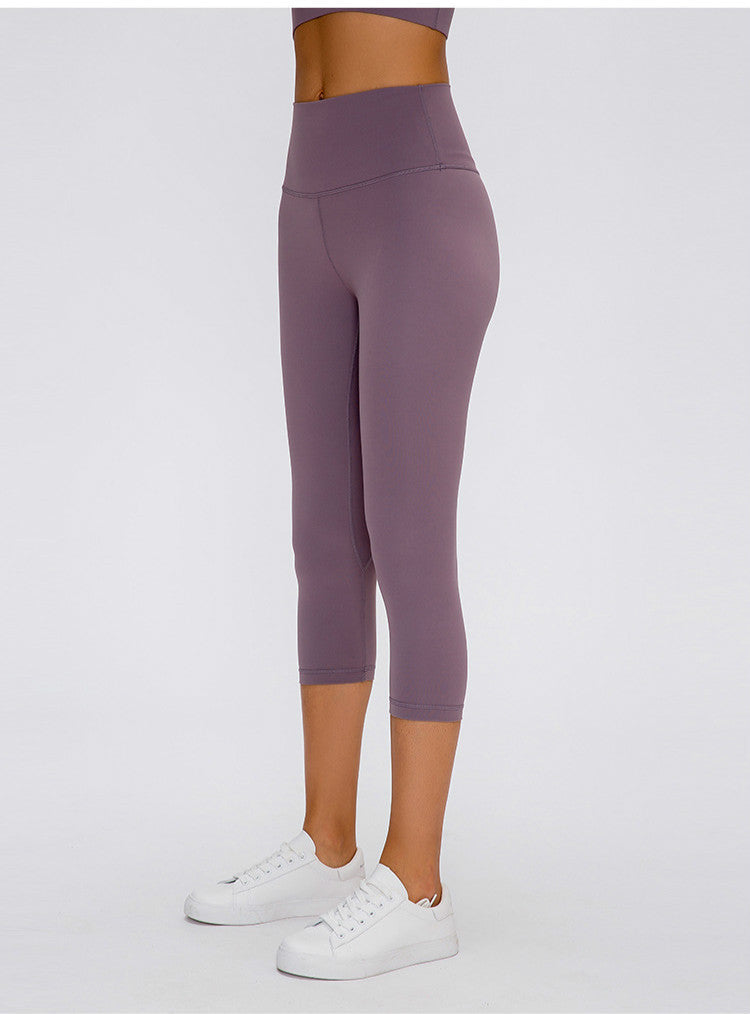 Naked-Feels Plain Running Sport Cropped Pants Mssza