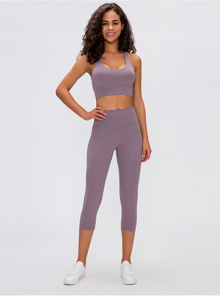 Naked-Feels Plain Running Sport Cropped Pants Mssza