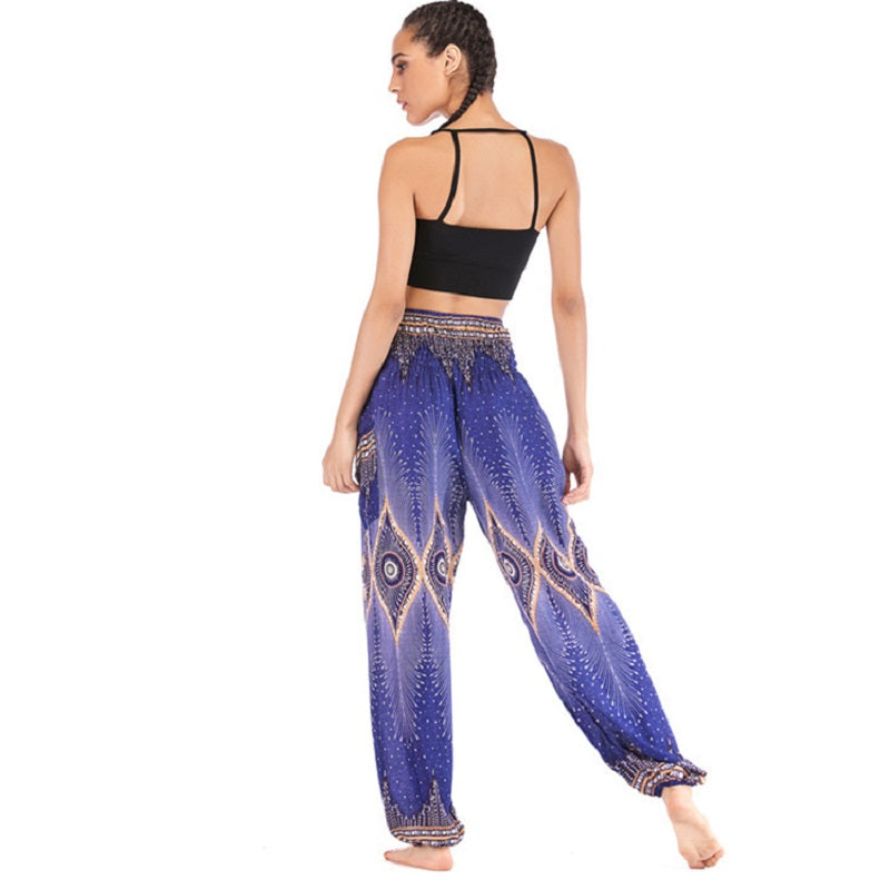 National Print High Waist Lantern Yoga Pants Mssza