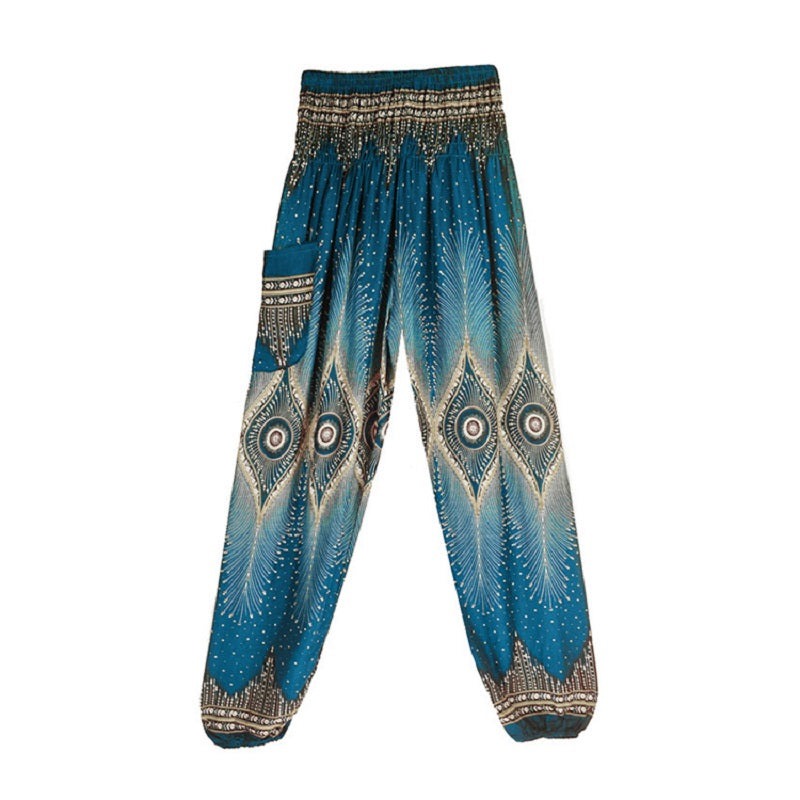 National Print High Waist Lantern Yoga Pants Mssza