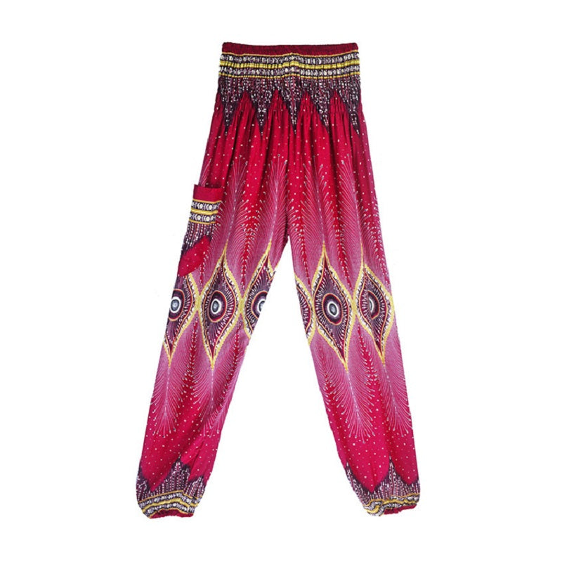National Print High Waist Lantern Yoga Pants Mssza