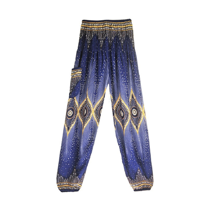 National Print High Waist Lantern Yoga Pants Mssza