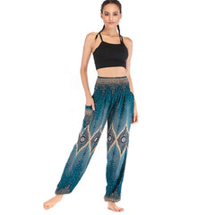 National Print High Waist Lantern Yoga Pants Mssza