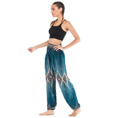 National Print High Waist Lantern Yoga Pants Mssza