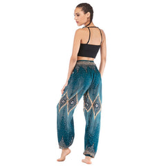 National Print High Waist Lantern Yoga Pants Mssza