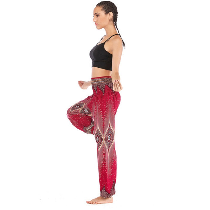 National Print High Waist Lantern Yoga Pants Mssza