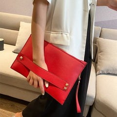Luxury Designer Clutch PU Leather Evening Envelope Handbag Mssza
