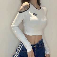 New Solid Color Slim  Long-Sleeved T-Shirt Mssza