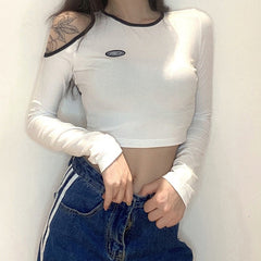 New Solid Color Slim  Long-Sleeved T-Shirt Mssza