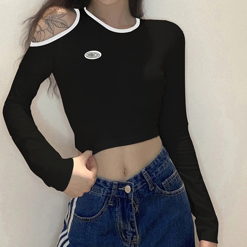 New Solid Color Slim  Long-Sleeved T-Shirt Mssza