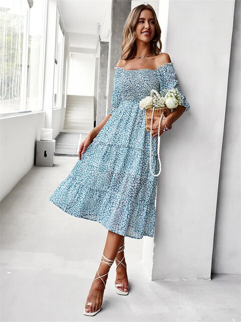 Elegant Boho Chiffon Party Beach  Dress Mssaz Desses