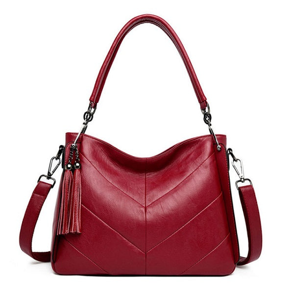 New Large Casual Shoulder Leather Retro Handbag Mssza