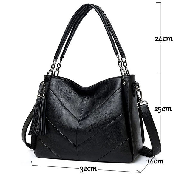 New Large Casual Shoulder Leather Retro Handbag Mssza