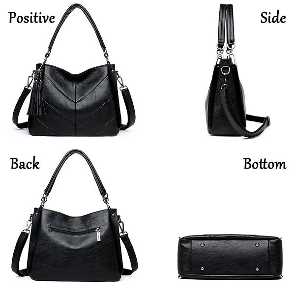 New Large Casual Shoulder Leather Retro Handbag Mssza