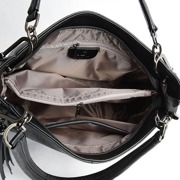 New Large Casual Shoulder Leather Retro Handbag Mssza