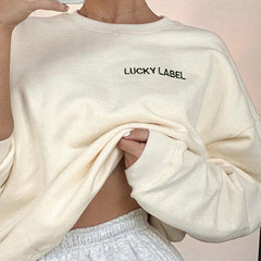 New Long Sleeve Loose Pullover Biker Shorts Two Piece Sets Mssza