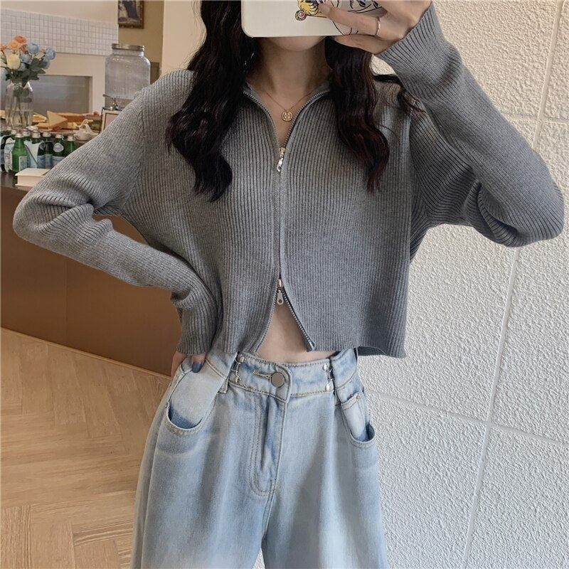 New Style Loose Short Hooded Knitted Cardigan T-Shirt Mssza
