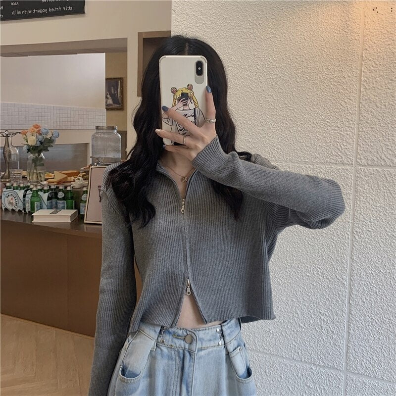 New Style Loose Short Hooded Knitted Cardigan T-Shirt Mssza