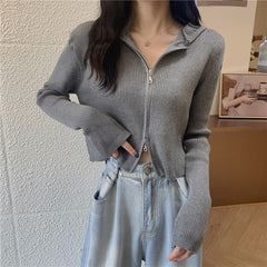 New Style Loose Short Hooded Knitted Cardigan T-Shirt Mssza