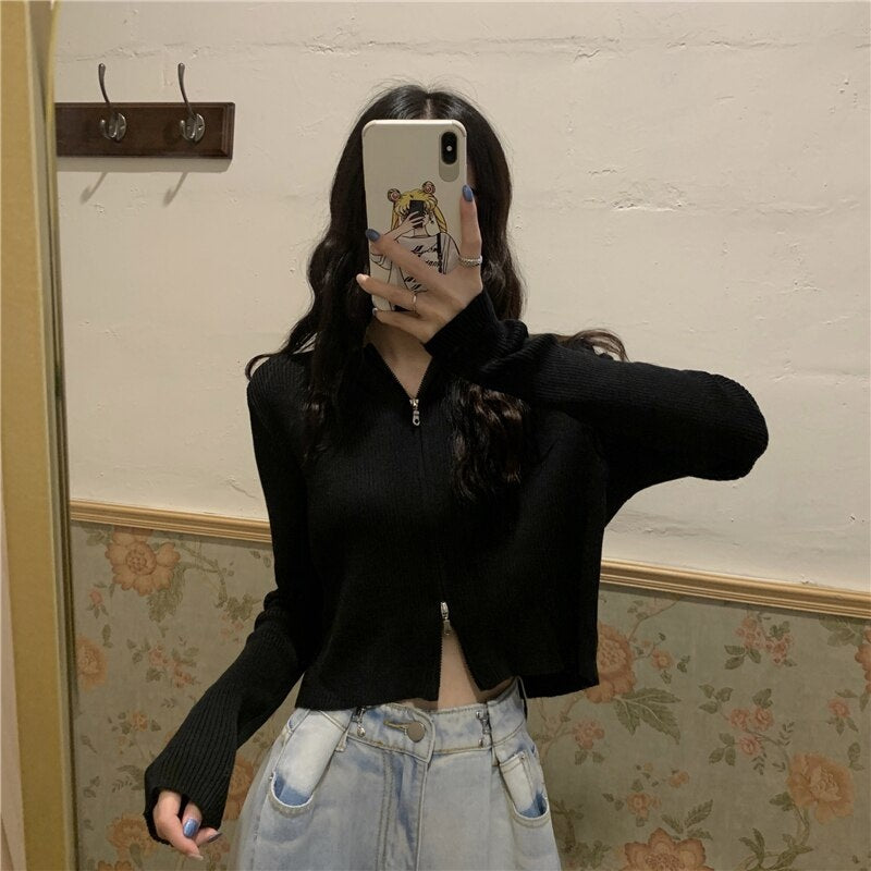 New Style Loose Short Hooded Knitted Cardigan T-Shirt Mssza