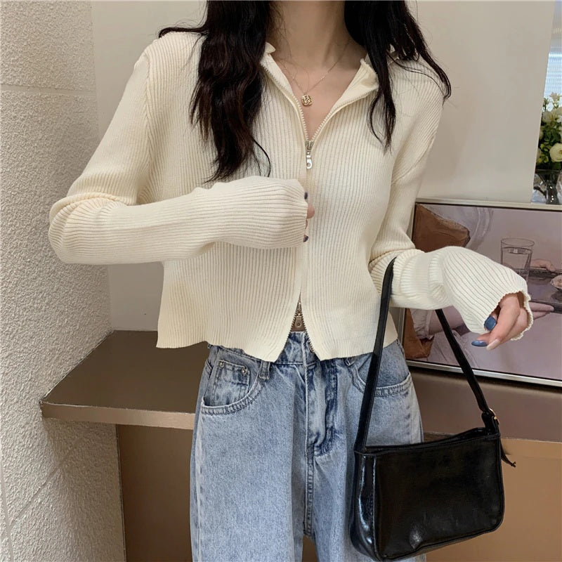 New Style Loose Short Hooded Knitted Cardigan T-Shirt Mssza