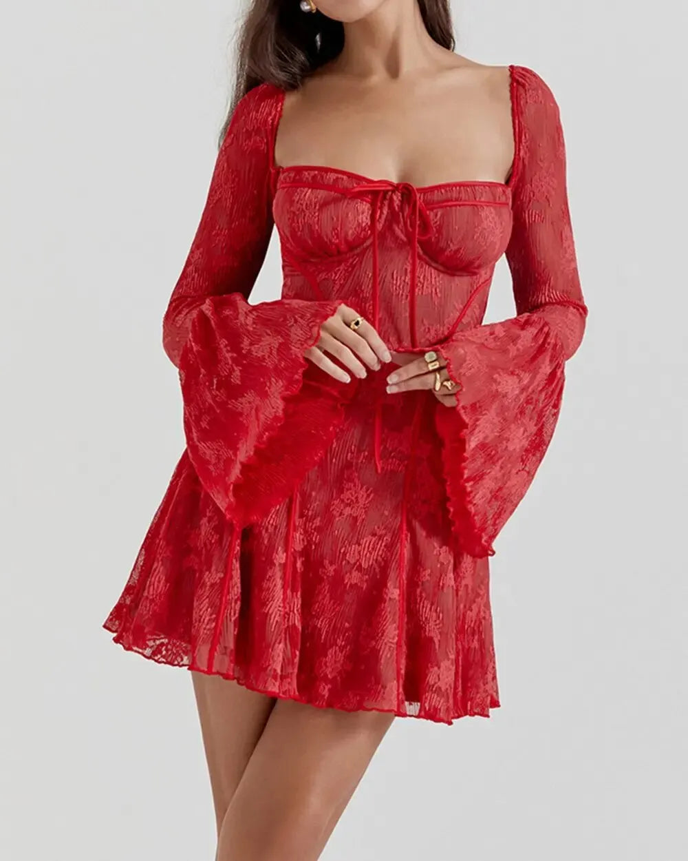 New Pure Lust Skinny Temperament Fishtail Lace Dress Mssaz Desses