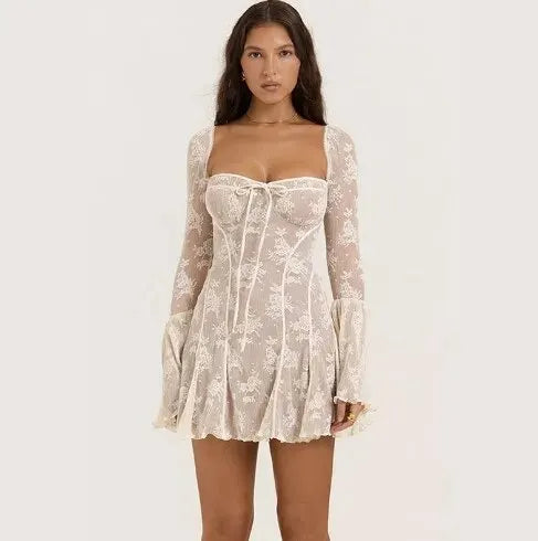 New Pure Lust Skinny Temperament Fishtail Lace Dress Mssaz Desses