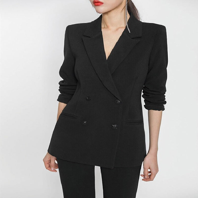 Normcore Solid Double Breasted Button Full Pocket Sets Mssza