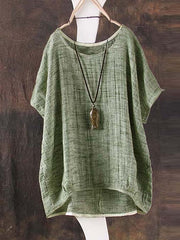 O-Neck Irregular Hem T-shirt Mssza