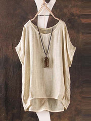 O-Neck Irregular Hem T-shirt Mssza