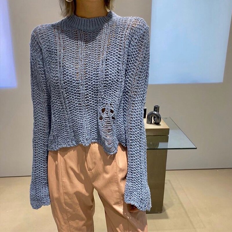 O Neck See Through Shirt Mssza