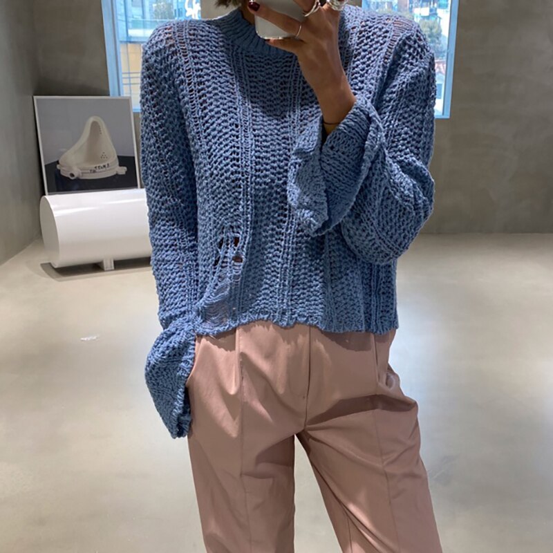 O Neck See Through Shirt Mssza