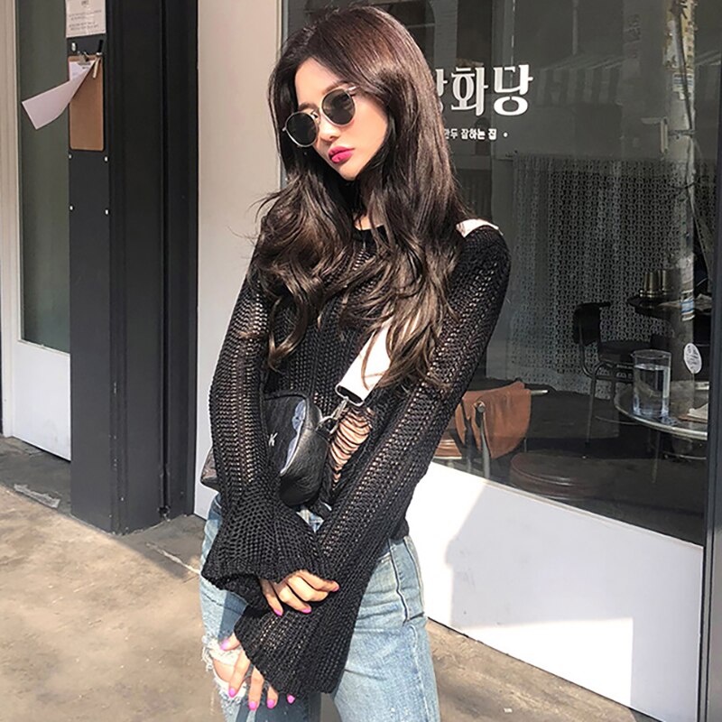 O Neck See Through Shirt Mssza