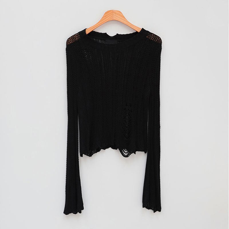 O Neck See Through Shirt Mssza