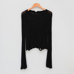 O Neck See Through Shirt Mssza